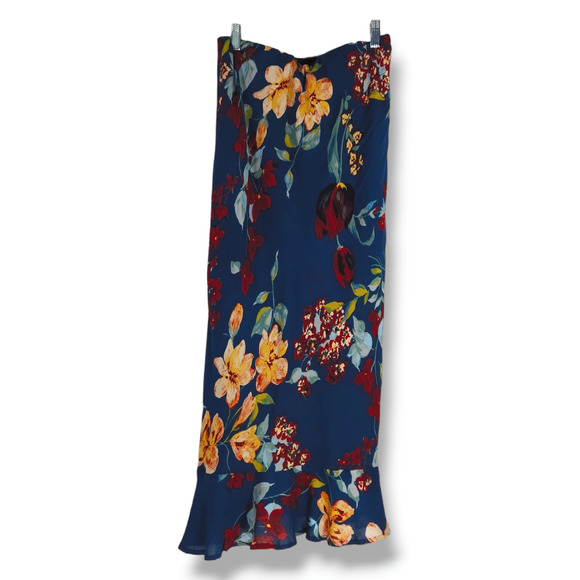 NWT B.O.G. Band of the Free Pisa Floral Ruffle Slip Skirt Sz S [4-6] Teal Garnet - Picture 2 of 11